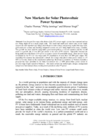 New markets for solar photovoltaic power systems