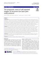 The prognostic merit of self-reported triggers of recurrent low back pain: Study protocol