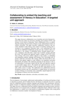 Collaborating to embed the teaching and assessment of literacy in Education: A targeted unit approach