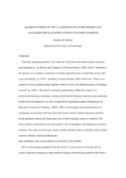 Sharing stories of the classroom use of metaphors and analogies for sustaining science teacher learning