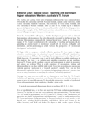 Editorial 23(2): Special issue: Teaching and learning in higher education: Western Australia's TL Forum