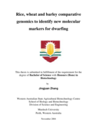 Rice, wheat and barley comparative genomics to identify new molecular markers for dwarfing