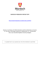 Calculators and the mathematics curriculum