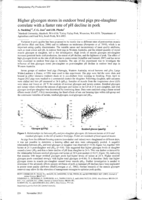 Higher glycogen stores in outdoor bred pigs pre-slaughter correlate with a faster rate of pH decline in pork