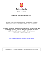 Regional partnerships for conservation: The example of regional parks in Western Australia