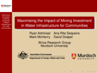 Maximising the impact of mining investment in water infrastructure for local communities