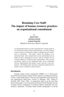 Retaining core staff: The impact of human resource practices on organisational commitment