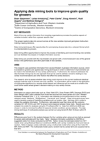 Applying data mining tools to improve grain quality for growers