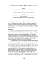 Exploring learning analytics as indicators of study behaviour