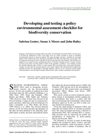 Developing and testing a policy environmental assessment checklist for biodiversity conservation