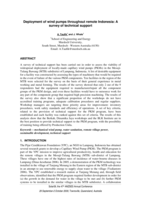 Deployment of wind pumps throughout remote Indonesia: a survey of technical support