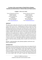 A review of the current status of Small Wind Western Australia and effectiveness of relevant State and Federal policy