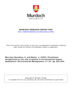 Practitioner perspectives on the role of science in environmental impact assessment