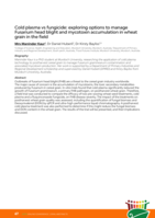 Cold plasma vs fungicide: exploring options to manage Fusarium head blight and mycotoxin accumulation in wheat grain in the field