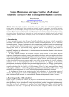 Some affordances and opportunities of advanced scientific calculators for learning introductory calculus