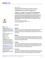 Starting the SToP trial: Lessons from a collaborative recruitment approach