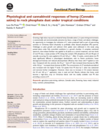 Physiological and cannabinoid responses of hemp (Cannabis sativa) to rock phosphate dust under tropical conditions