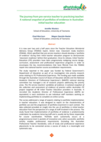 The journey from pre-service teacher to practicing teacher: A national snapshot of portfolios of evidence in Australian initial teacher education