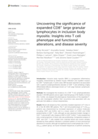Uncovering the significance of expanded CD8 + large granular lymphocytes in inclusion body myositis: Insights into T cell phenotype and functional alterations, and disease severity