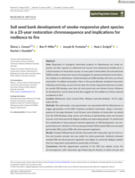 Soil seed bank development of smoke‐responsive plant species in a 23‐year restoration chronosequence and implications for resilience to fire