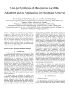 One-pot Synthesis of Mesoporous La(OH)3 Adsorbent and its Application for Phosphate Removal