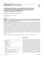 Leaf dimorphism in Cupressus nootkatensis D. Don and Cupressus vietnamensis (Farjon & T.H. Nguyên) Silba (Cupressaceae) and its ecological and evolutionary significance