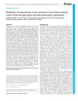 Metabolic consequences of sex-reversal in two lizard species: A test of the like genotype and like phenotype hypotheses