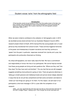 Student voices ‘echo’ from the ethnographic field