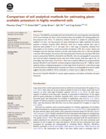 Comparison of soil analytical methods for estimating plant-available potassium in highly weathered soils