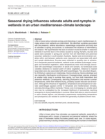 Seasonal drying influences odonate adults and nymphs in wetlands in an urban mediterranean‐climate landscape