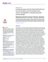 A national study confirms that Escherichia coli from Australian commercial layer hens remain susceptible to critically important antimicrobials