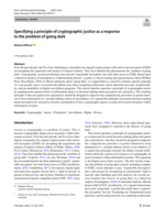 Specifying a principle of cryptographic justice as a response to the problem of going dark