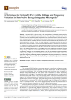 A technique to optimally prevent the voltage and frequency violation in renewable energy integrated microgrids