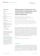 Epistemology of ignorance: The contribution of philosophy to the science-policy interface of marine biosecurity