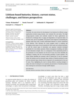 Lithium‐based batteries, history, current status, challenges, and future perspectives