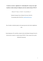 Creativity in reactivity: Application of a ‘relationships-first’ strategy in the rapid transition to online learning for Indigenous university students during COVID-19