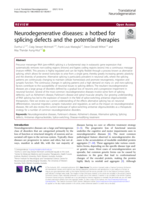 Neurodegenerative diseases: A hotbed for splicing defects and the potential therapies