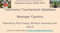 Taxonomy Tournament Database: Noongar Country