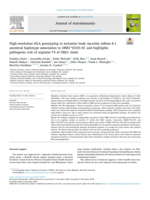 High-resolution HLA genotyping in inclusion body myositis refines 8.1 ancestral haplotype association to DRB103:01:01 and highlights pathogenic role of arginine-74 of DRβ1 chain