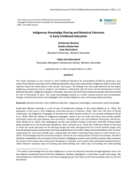 Indigenous knowledge sharing and botanical literacies in Early Childhood Education