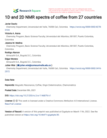 1D and 2D NMR spectra of coffee from 27 countries