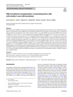 Milk microbiome transplantation: recolonizing donor milk with mother's own milk microbiota