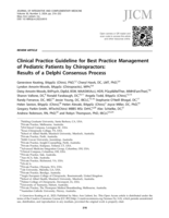 Clinical Practice Guideline for Best Practice Management of Pediatric Patients by Chiropractors: Results of a Delphi Consensus Process