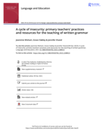 A cycle of insecurity: primary teachers' practices and resources for the teaching of written grammar
