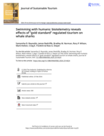 Swimming with humans: biotelemetry reveals effects of “gold standard” regulated tourism on whale sharks