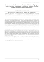 Environmental Performance of Recycled Concrete Aggregates using Life Cycle Assessment : Comparing Business as Usual with 115 Hamilton, Western Australia