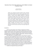 Reporting Values, Partnership with Parents and the Hidden Curriculum: A Qualitative Study