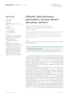 Editorial: Seed dormancy, germination, and pre-harvest sprouting, volume II