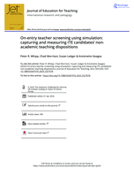 On-entry teacher screening using simulation: capturing and measuring ITE candidates’ non-academic teaching dispositions