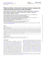 Maternal dietary intervention during lactation impacts the maternal faecal and human milk microbiota